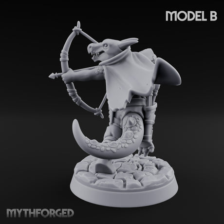Bolt And Arrow Loosing Kobold Scout B Miniature for Dungeons and Dragons, Pathfinder or other TTRPGs