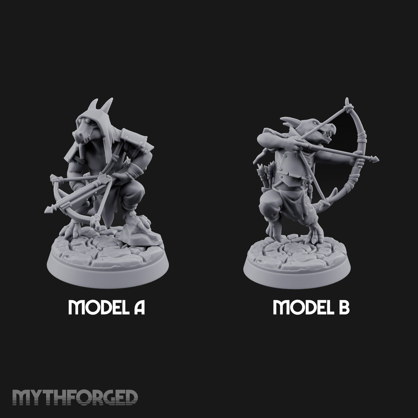 Bolt And Arrow Loosing Kobold Scouts Miniature for Dungeons and Dragons, Pathfinder or other TTRPGs