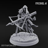 Bolt And Scythe Wielding Skeleton Ranged Warrior A Miniature for Dungeons and Dragons, Pathfinder or other TTRPGs