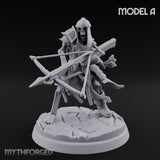 Bolt And Scythe Wielding Skeleton Ranged Warrior A Miniature for Dungeons and Dragons, Pathfinder or other TTRPGs