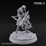 Bolt And Scythe Wielding Skeleton Ranged Warrior A Miniature for Dungeons and Dragons, Pathfinder or other TTRPGs