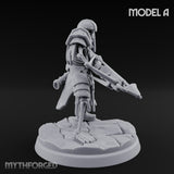 Bolt And Scythe Wielding Skeleton Ranged Warrior A Miniature for Dungeons and Dragons, Pathfinder or other TTRPGs