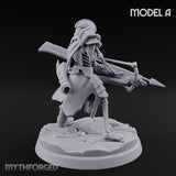Bolt And Scythe Wielding Skeleton Ranged Warrior A Miniature for Dungeons and Dragons, Pathfinder or other TTRPGs