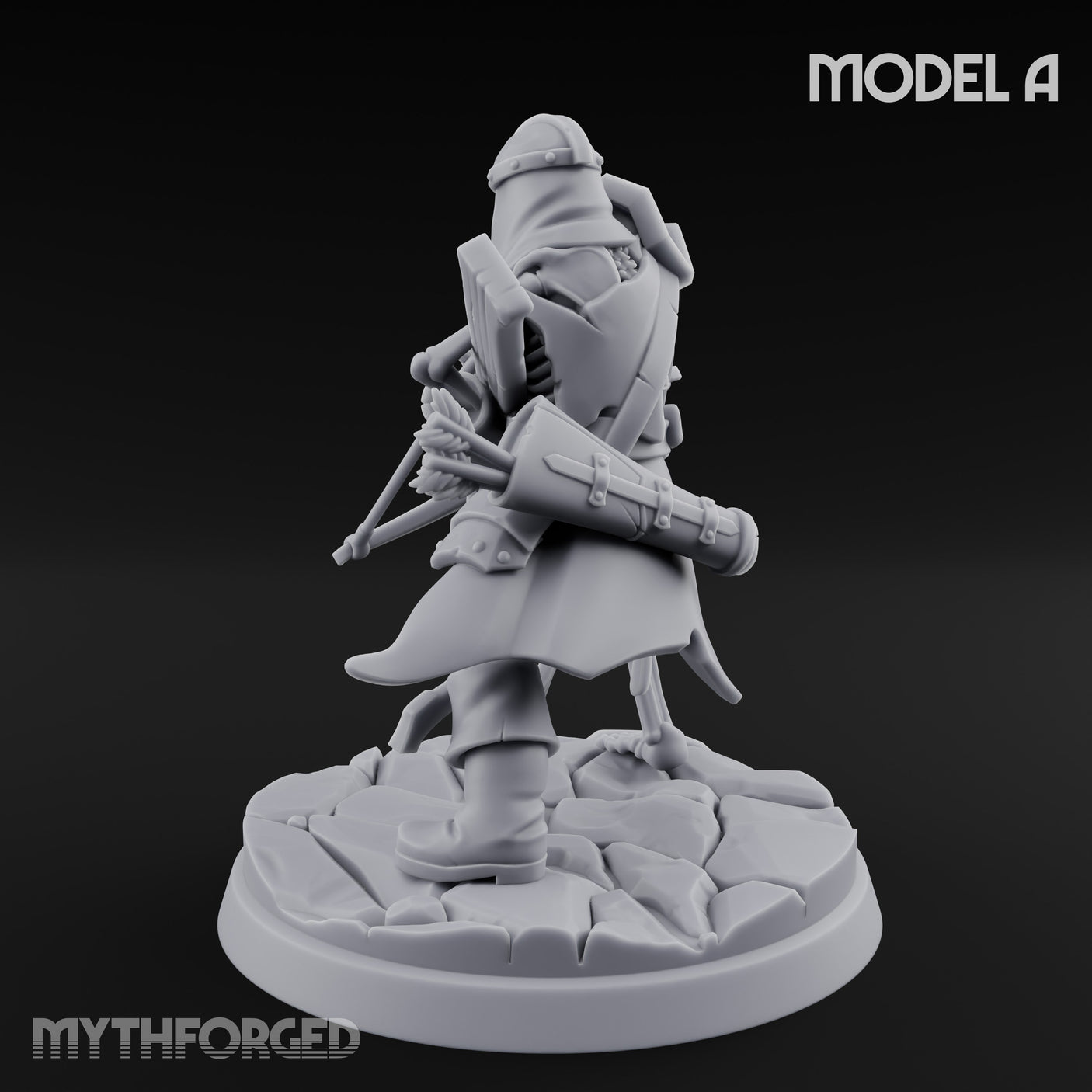 Bolt And Scythe Wielding Skeleton Ranged Warrior A Miniature for Dungeons and Dragons, Pathfinder or other TTRPGs