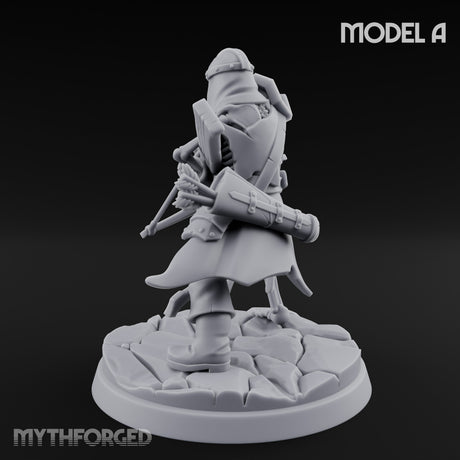 Bolt And Scythe Wielding Skeleton Ranged Warrior A Miniature for Dungeons and Dragons, Pathfinder or other TTRPGs