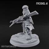 Bolt And Scythe Wielding Skeleton Ranged Warrior A Miniature for Dungeons and Dragons, Pathfinder or other TTRPGs