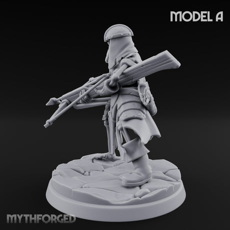 Bolt And Scythe Wielding Skeleton Ranged Warrior A Miniature for Dungeons and Dragons, Pathfinder or other TTRPGs