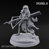 Bolt And Scythe Wielding Skeleton Ranged Warrior A Miniature for Dungeons and Dragons, Pathfinder or other TTRPGs
