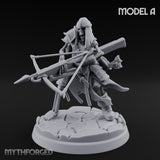 Bolt And Scythe Wielding Skeleton Ranged Warrior A Miniature for Dungeons and Dragons, Pathfinder or other TTRPGs