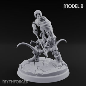 Bolt And Scythe Wielding Skeleton Ranged Warrior B Miniature for Dungeons and Dragons, Pathfinder or other TTRPGs