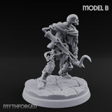 Bolt And Scythe Wielding Skeleton Ranged Warrior B Miniature for Dungeons and Dragons, Pathfinder or other TTRPGs