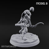 Bolt And Scythe Wielding Skeleton Ranged Warrior B Miniature for Dungeons and Dragons, Pathfinder or other TTRPGs