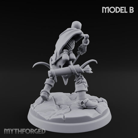 Bolt And Scythe Wielding Skeleton Ranged Warrior B Miniature for Dungeons and Dragons, Pathfinder or other TTRPGs