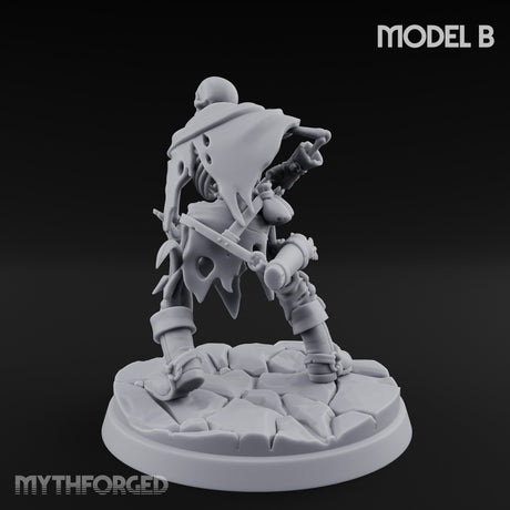 Bolt And Scythe Wielding Skeleton Ranged Warrior B Miniature for Dungeons and Dragons, Pathfinder or other TTRPGs