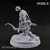 Bolt And Scythe Wielding Skeleton Ranged Warrior B Miniature for Dungeons and Dragons, Pathfinder or other TTRPGs