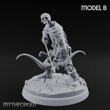 Bolt And Scythe Wielding Skeleton Ranged Warrior B Miniature for Dungeons and Dragons, Pathfinder or other TTRPGs