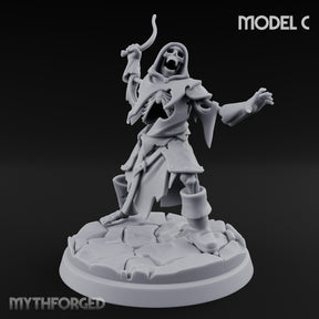 Bolt And Scythe Wielding Skeleton Ranged Warrior C Miniature for Dungeons and Dragons, Pathfinder or other TTRPGs