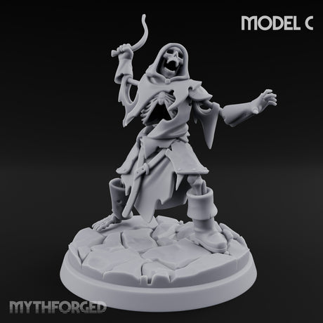 Bolt And Scythe Wielding Skeleton Ranged Warrior C Miniature for Dungeons and Dragons, Pathfinder or other TTRPGs