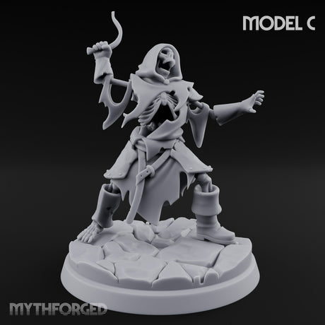 Bolt And Scythe Wielding Skeleton Ranged Warrior C Miniature for Dungeons and Dragons, Pathfinder or other TTRPGs