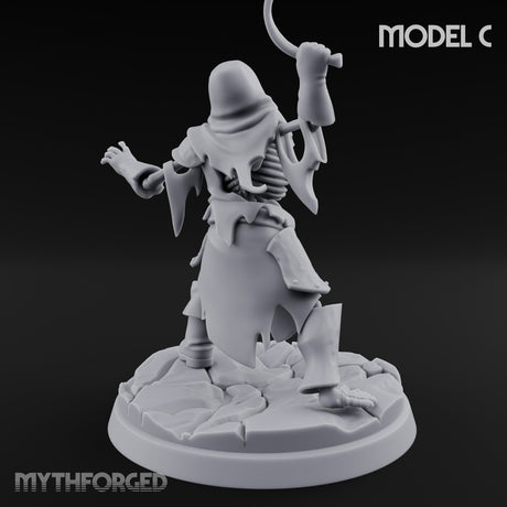 Bolt And Scythe Wielding Skeleton Ranged Warrior C Miniature for Dungeons and Dragons, Pathfinder or other TTRPGs