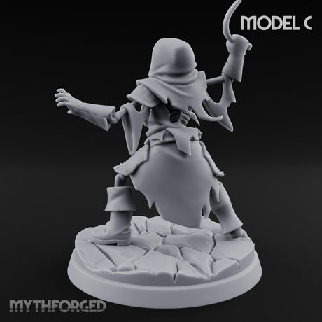 Bolt And Scythe Wielding Skeleton Ranged Warrior C Miniature for Dungeons and Dragons, Pathfinder or other TTRPGs