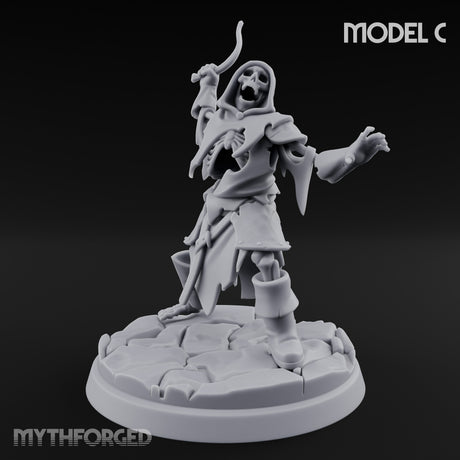 Bolt And Scythe Wielding Skeleton Ranged Warrior C Miniature for Dungeons and Dragons, Pathfinder or other TTRPGs