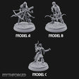 Bolt And Scythe Wielding Skeleton Ranged Warriors Miniature for Dungeons and Dragons, Pathfinder or other TTRPGs