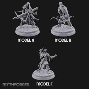 Bolt And Scythe Wielding Skeleton Ranged Warriors Miniature for Dungeons and Dragons, Pathfinder or other TTRPGs