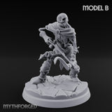 Bolt And Scythe Wielding Skeleton Ranged Warriors Miniature for Dungeons and Dragons, Pathfinder or other TTRPGs
