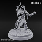 Bolt And Scythe Wielding Skeleton Ranged Warriors Miniature for Dungeons and Dragons, Pathfinder or other TTRPGs