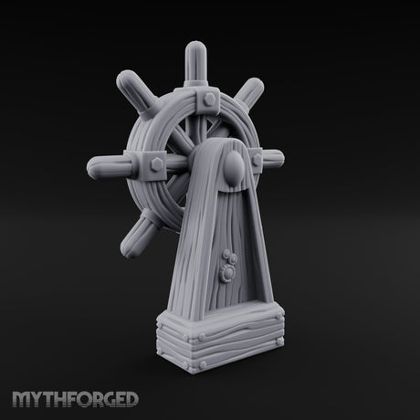 Bolt-Banded Grain-Streaked Ship Helm Stand gallery 2