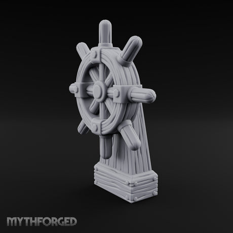 Bolt-Banded Grain-Streaked Ship Helm Stand gallery 4