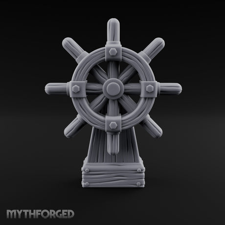 Bolt-Banded Grain-Streaked Ship Helm Stand gallery 5
