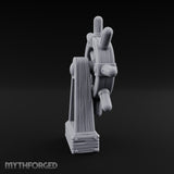 Bolt-Banded Grain-Streaked Ship Helm Stand Miniature for Dungeons and Dragons, Pathfinder or other TTRPGs
