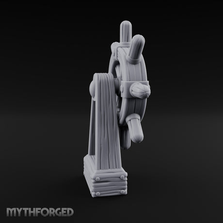Bolt-Banded Grain-Streaked Ship Helm Stand gallery 7