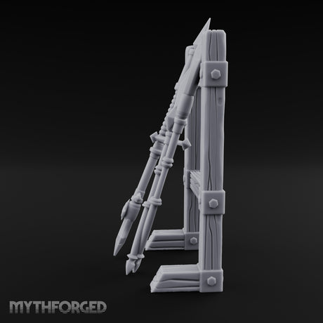 Bolt-Banded Polearm-Stacked Tribal Spear Rack Miniature for Dungeons and Dragons, Pathfinder or other TTRPGs