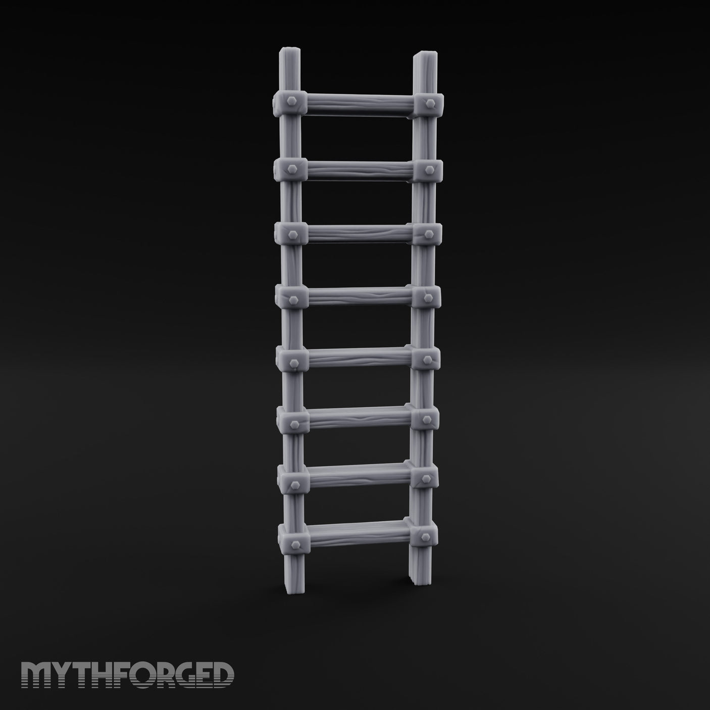 Bolt-Jointed Plank-Runged Wooden Ladder Miniature for Dungeons and Dragons, Pathfinder or other TTRPGs