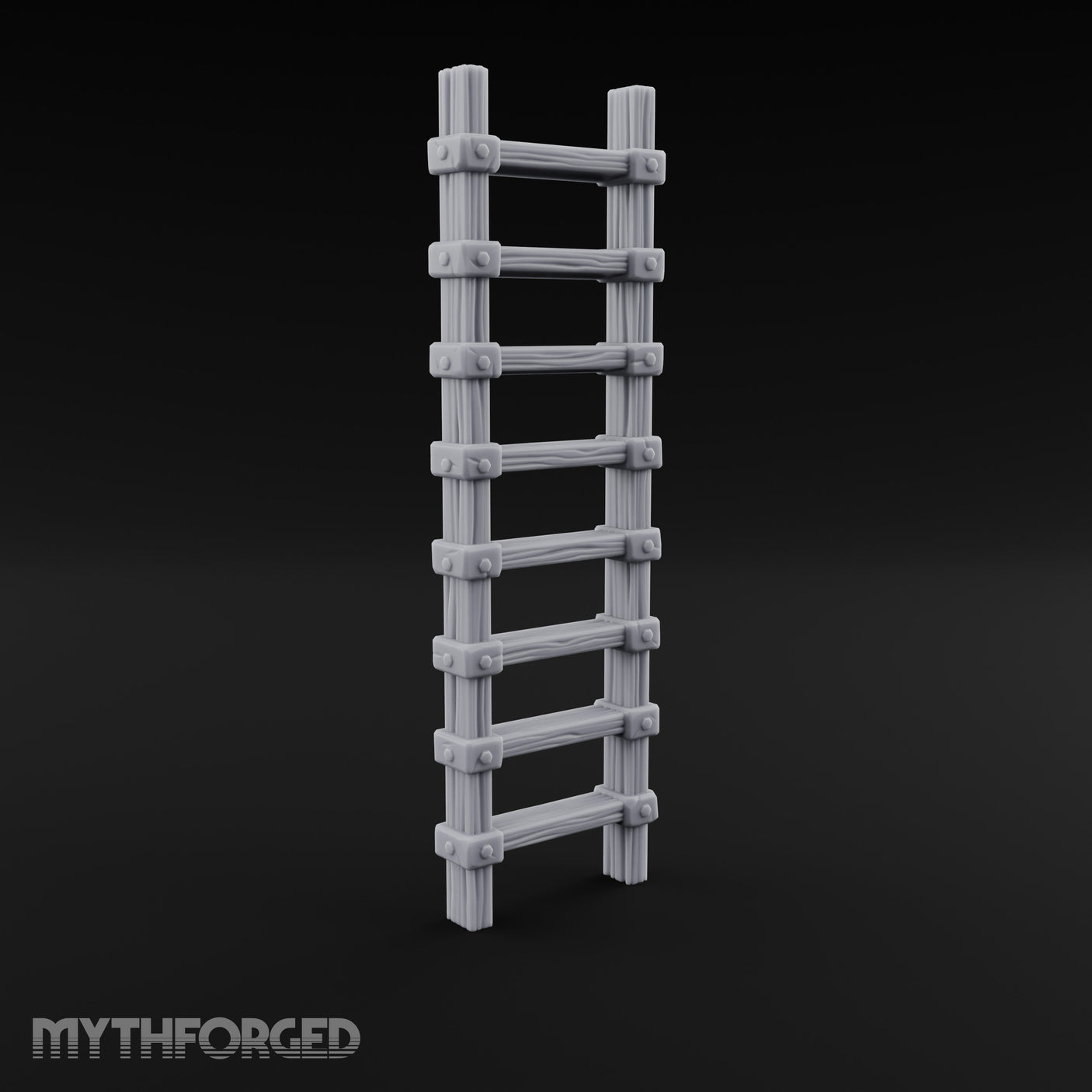 Bolt-Jointed Plank-Runged Wooden Ladder Miniature for Dungeons and Dragons, Pathfinder or other TTRPGs