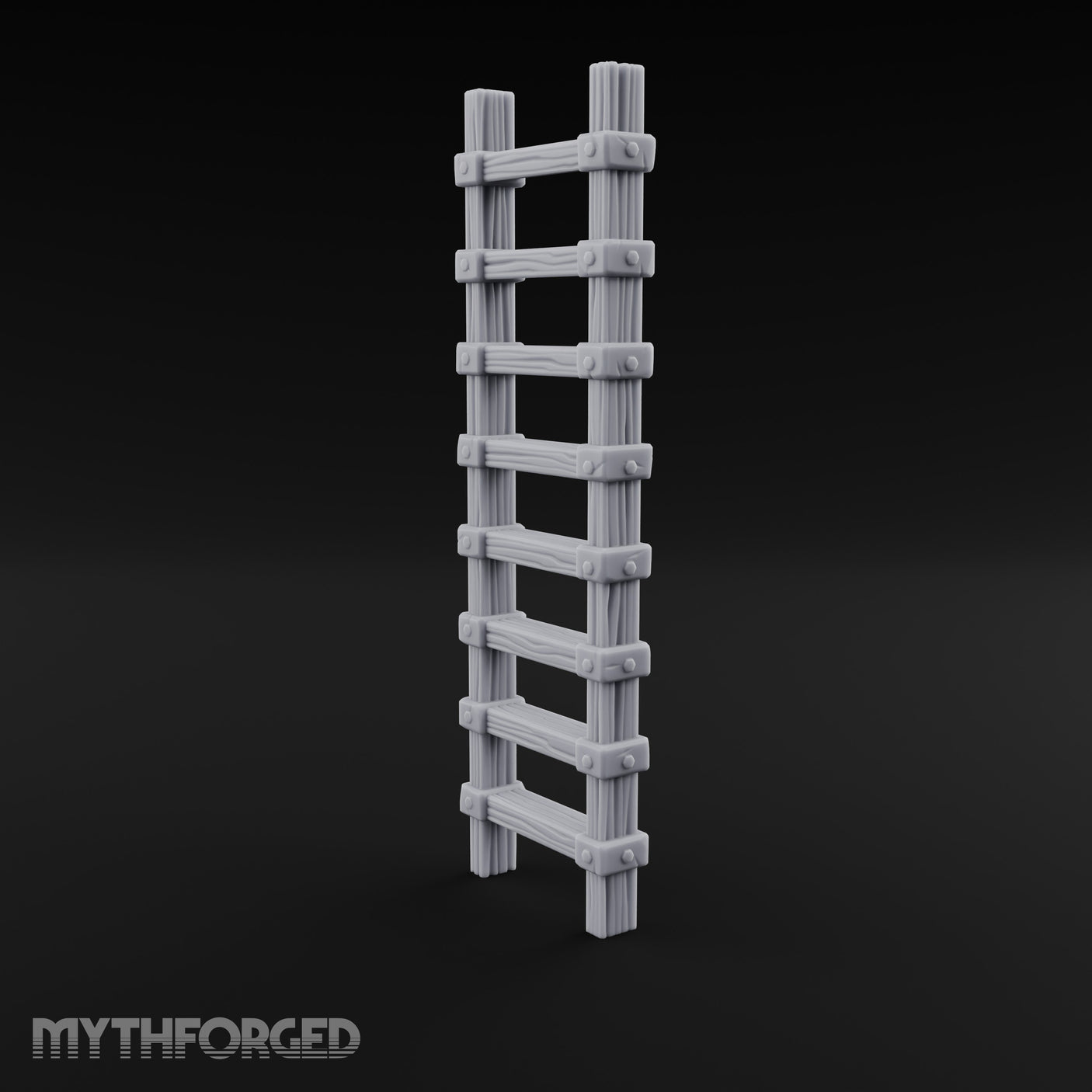 Bolt-Jointed Plank-Runged Wooden Ladder Miniature for Dungeons and Dragons, Pathfinder or other TTRPGs