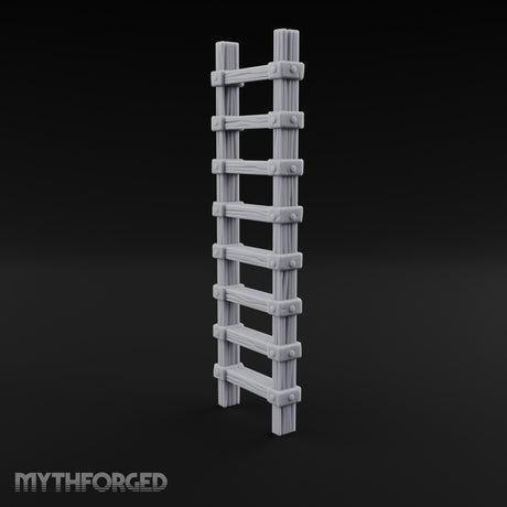 Bolt-Jointed Plank-Runged Wooden Ladder Miniature for Dungeons and Dragons, Pathfinder or other TTRPGs