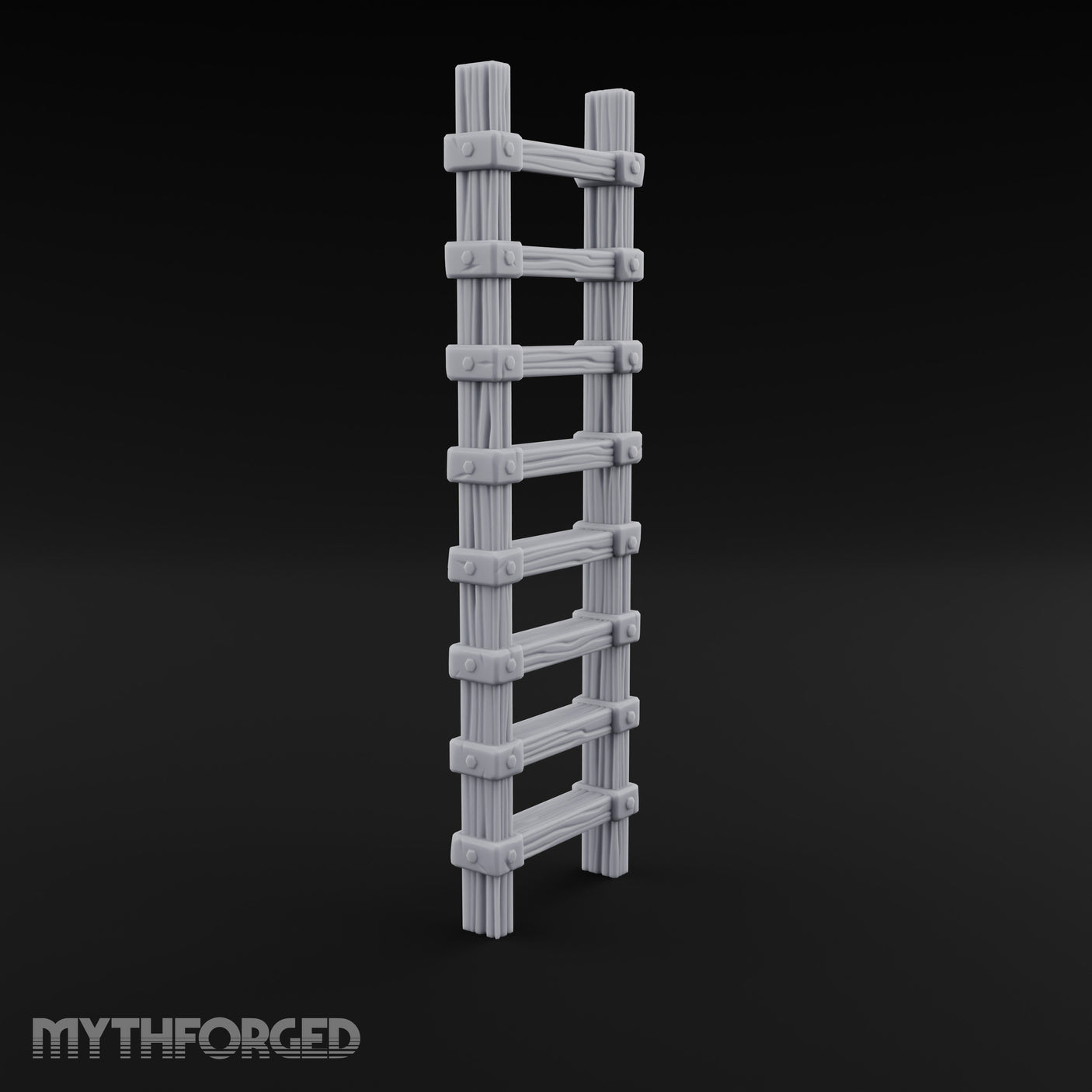 Bolt-Jointed Plank-Runged Wooden Ladder Miniature for Dungeons and Dragons, Pathfinder or other TTRPGs