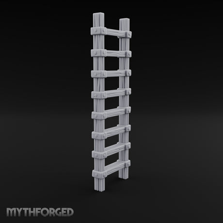 Bolt-Jointed Plank-Runged Wooden Ladder Miniature for Dungeons and Dragons, Pathfinder or other TTRPGs