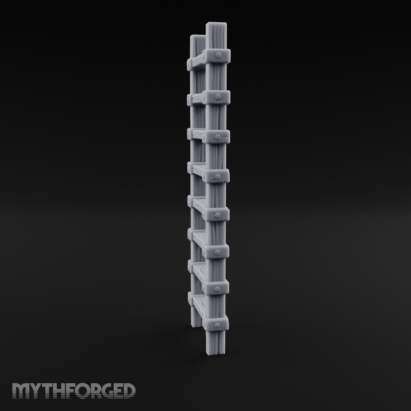 Bolt-Jointed Plank-Runged Wooden Ladder Miniature for Dungeons and Dragons, Pathfinder or other TTRPGs