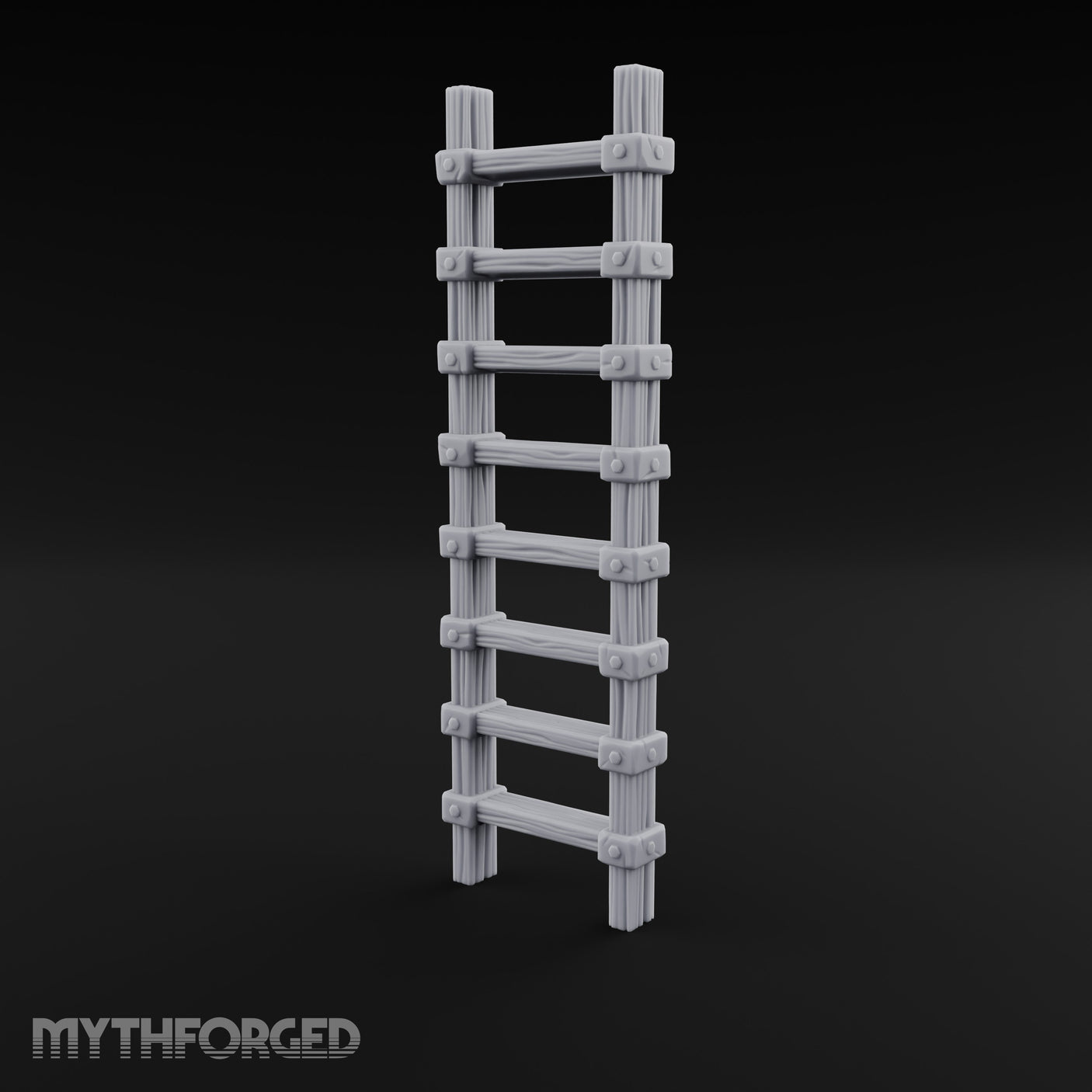 Bolt-Jointed Plank-Runged Wooden Ladder Miniature for Dungeons and Dragons, Pathfinder or other TTRPGs