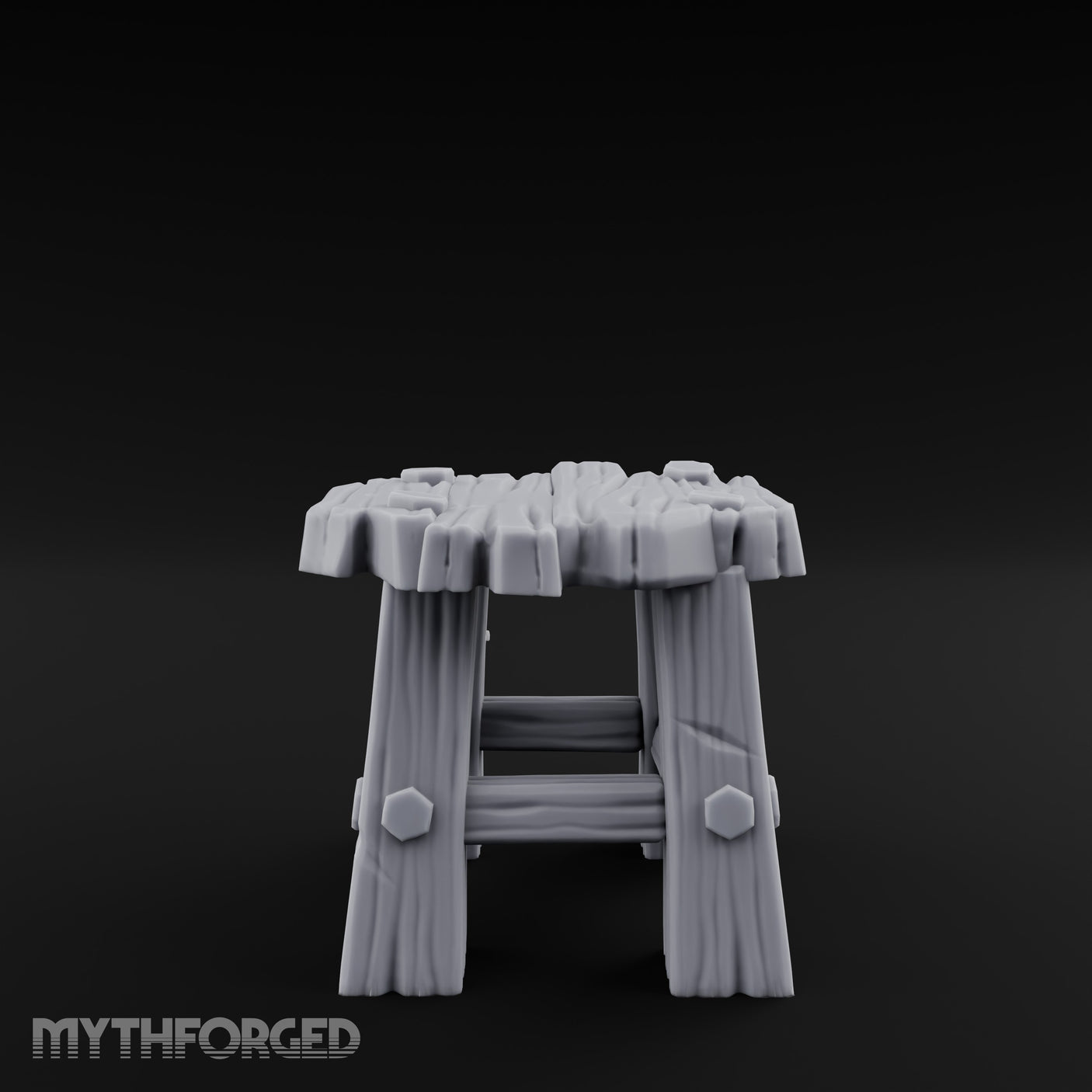 Bolt-Jointed Splinter-Topped Tavern Stool