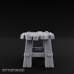 Bolt-Jointed Splinter-Topped Tavern Stool