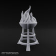 Bolt-Riveted Roaring-Flame Iron Brazier Stand