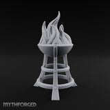 Bolt-Riveted Roaring-Flame Iron Brazier Stand