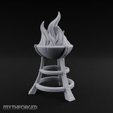 Bolt-Riveted Roaring-Flame Iron Brazier Stand gallery 2