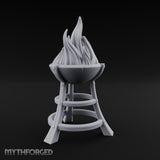 Bolt-Riveted Roaring-Flame Iron Brazier Stand gallery 3